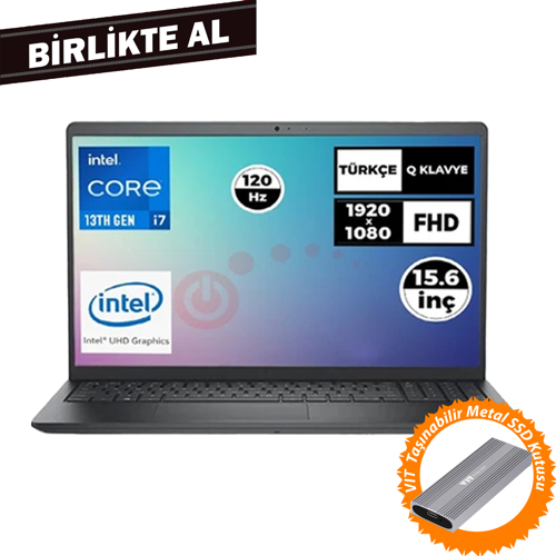 Vostro 3530 i7-1355U 32GB 1TB SSD 15.6" 120Hz W11P + VIT Metal Ssd Kutusu N1601PVNB3530U 057