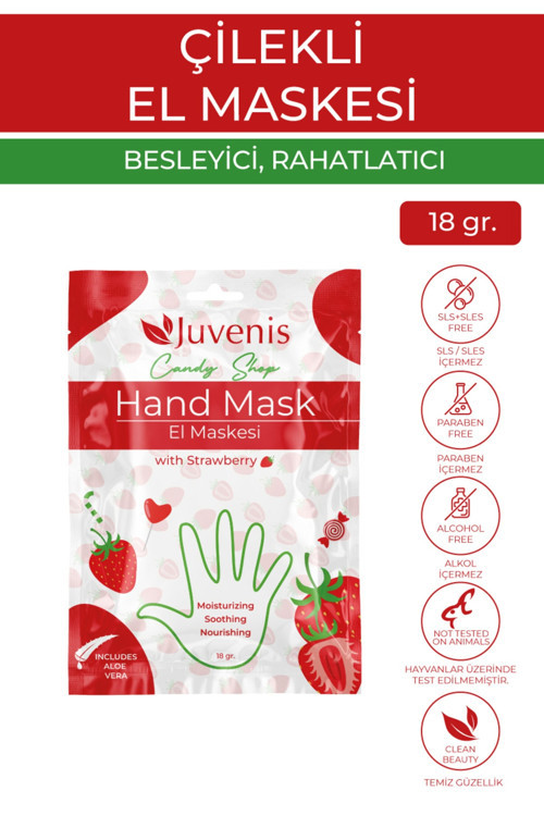 Kuru Ciltler Için Nemlendirici Ve Yatıştırıcı Besleyici Aloe Veralı Çilekli El Maskesi