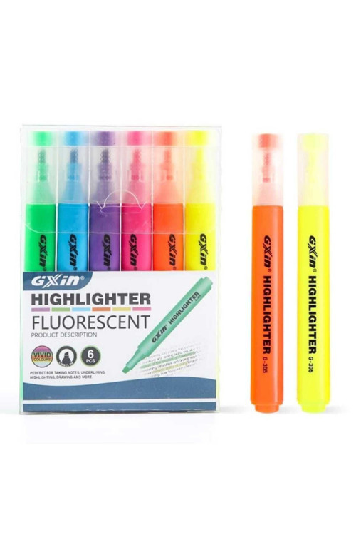 Canlı Highlighter 6 Renk Fosforlu Kalem Seti