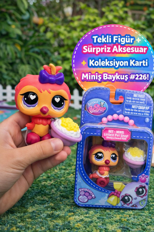 Littlest Pet Shop Seri 4 Tekli Figür Miniş Baykuş #226 Sürpriz Aksesuarlı Koleksiyonluk Oyuncak Özel