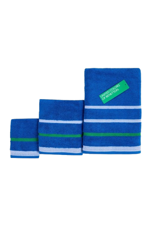 %100 Pamuk Mavi 3 Lü Set, 30x50 cm, 50x90 cm, 90x150 cm Havlu Seti