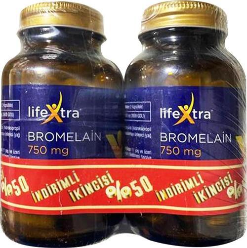 Lifeextra Bromelain 750 Mg 30 Kapsül- 2'Li Kofre