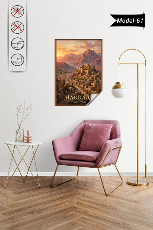 Türkiye İller Tablo - Poster Hakkari (Model-61)