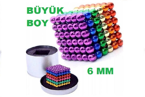 Neocube mıknatıs boncuk mıknatıs zeka küpü 216 adet 6mm büyük boy stres mıknatısı