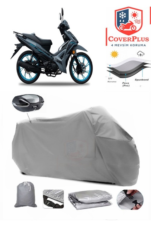 Yuki Solid 125 Branda Arka Çanta Uyumlu Motor Brandası Motosiklet Örtüsü