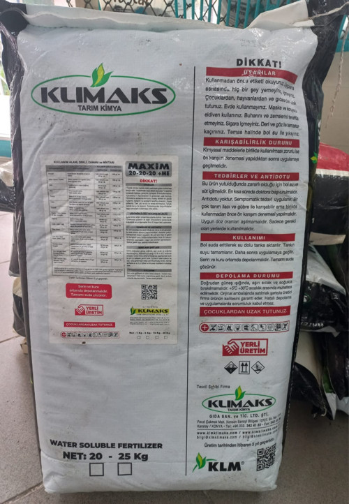 KLIMAKS 20-20-20 DAMLAMA GÜBRESİ 2 KG