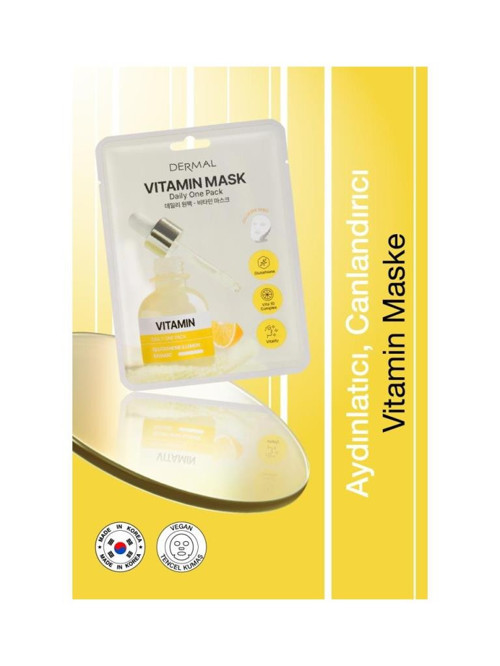 Kuru ve Yorgun Ciltler Için Nemlendirici ve Canlandırıcı Vitamin Kore Maskesi 23 gr 2 Adet