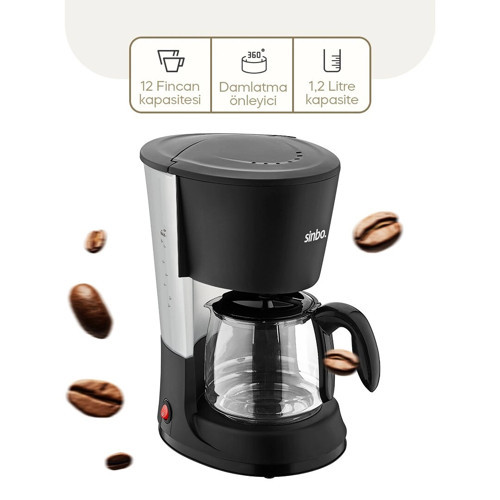 2İN1 FİLTRE KAHVE - ÇAY DEMLEME MAKİNESİ 1.2LT CAM HAZNE - SU SEVİYE GÖSTERGE SCM-2938 (5365)