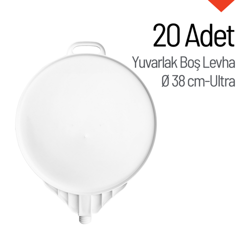 20 Adet Ultra Yuvarlak Boş Levha 38 cm