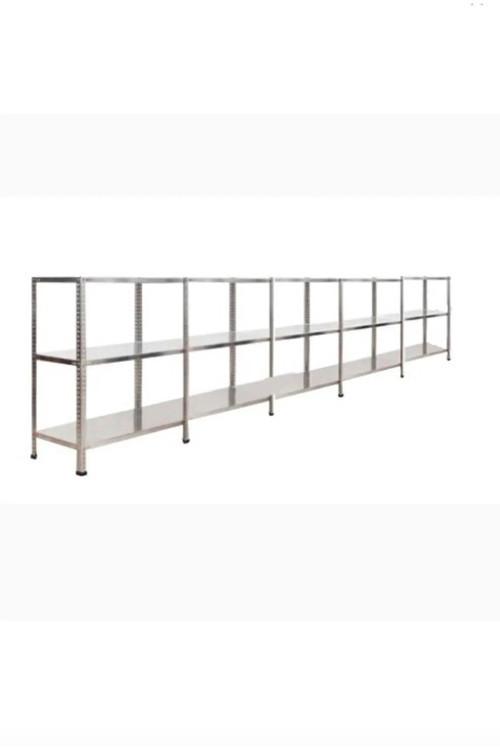43X465X200 3 Katlı 5 Li Bitişik Galvaniz Çelik Raf Arşiv Depo Kiler Rafı