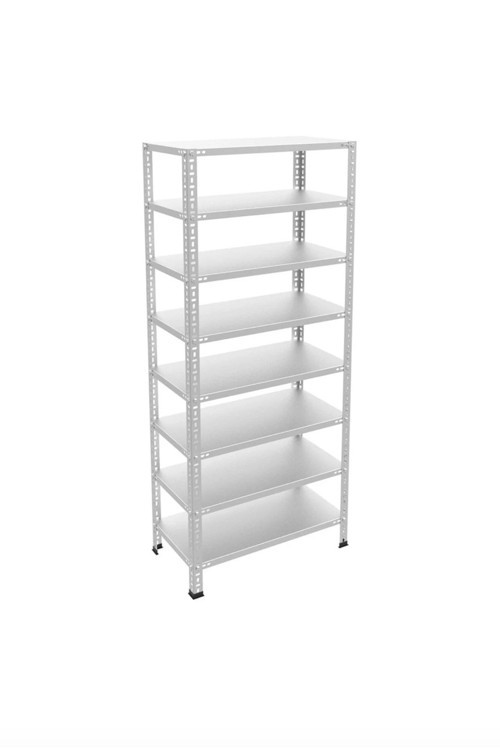 8 Katlı Galvaniz Çelik Raf - Depo, Arşiv, Kiler, Dosya, Market Rafı 31X93 Cm-250 Cm-0.70 Mm