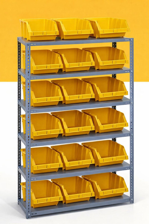 6 Katlı Galvaniz Çelik Raf - Depo, Arşiv, Kiler, Dosya, Market Rafı 31X75 Cm-150 Cm-0.70 Mm