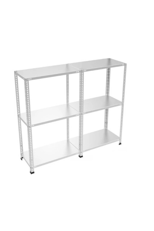 3 Katlı 2 Li Bitişik Çelik Galvaniz Arşiv Depo Rafı 43X75X100