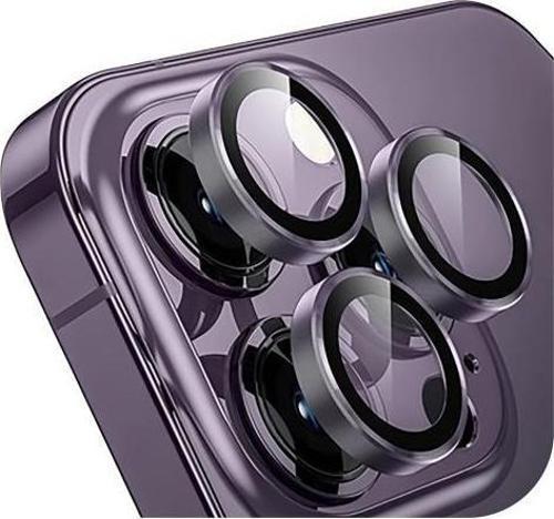 Iphone 14 Pro / 14 Pro Max İle Uyumlu Darbeye Dayanıklı Safir Kamera Lens Koruyucu Mor