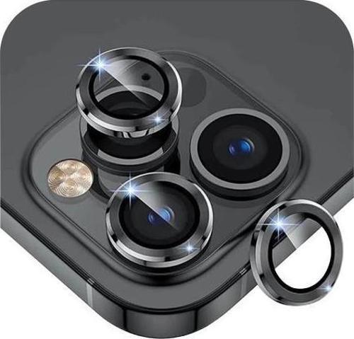 Iphone 15 / 15 Plus İle Uyumlu Darbeye Dayanıklı Safir Kamera Lens Koruyucu Siyah