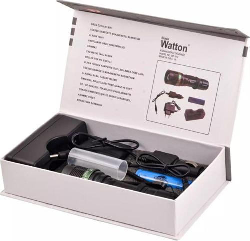 Zoomlu Oto Şarjlı EL Feneri Watton Wt-012