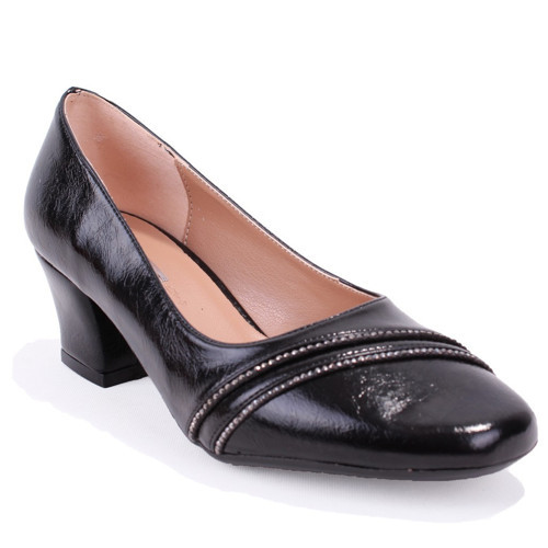 DZA07-725541 Siyah 6 cm Kalın Topuklu Klasik Kadın Ayakkabı