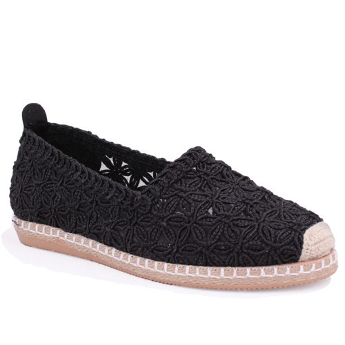 DZA07-115526380 Siyah Triko Günlük Espadril Kadın Ayakkabı