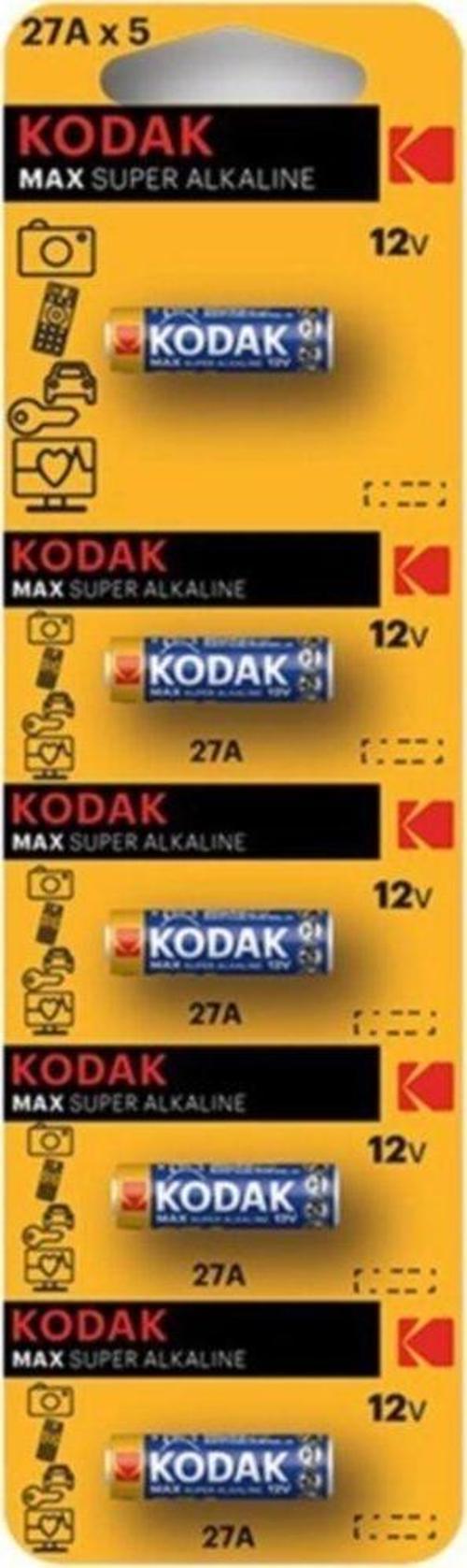 27a-5 12 Volt Ultra Alkaline Kumanda Pili Pakette 5 Adet Bulunur