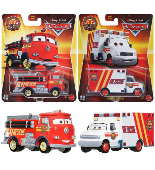 Disney Pixar Cars - 2 Model Race & Rescue Set - Morgan Martins & Red Fire Truck