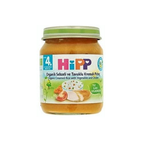Organik Sebze ve Tavuklu Kremalı Pirinç 125 Gr