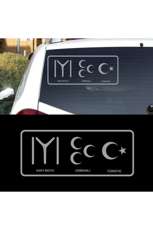 90 X 36 Cm Kayı Boyu, Osmanlı, Türkiye Bayrak Oto Sticker
