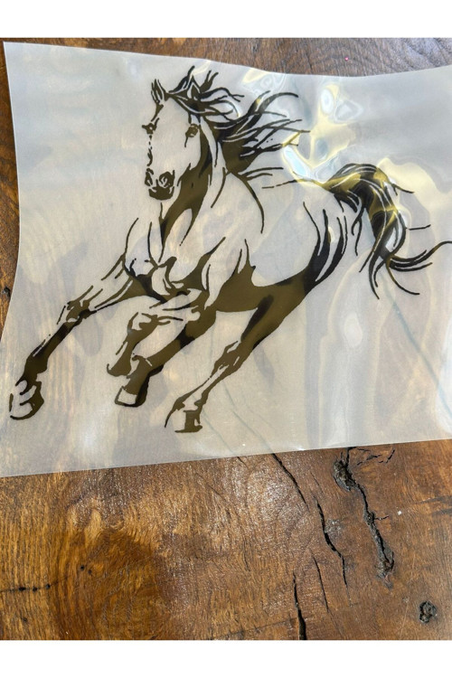Ütü İle Yapışan Tasarım At Transfer Baskı Arma 24x20 Cm