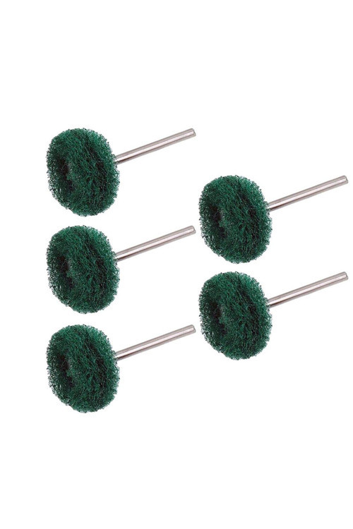6205X5 5'li Paket Pimli Aşındırıcı Temizleme Polisaj Keçe 25mm - Yeşil 180 Kum