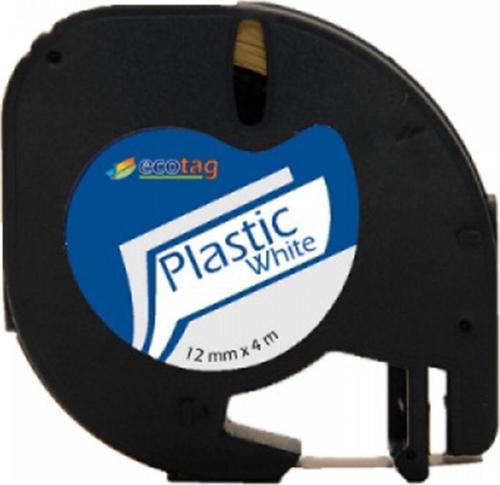 Ecotag Dymo Letratag Muadil Plastik Şerit 12mm x 4mt Beyaz