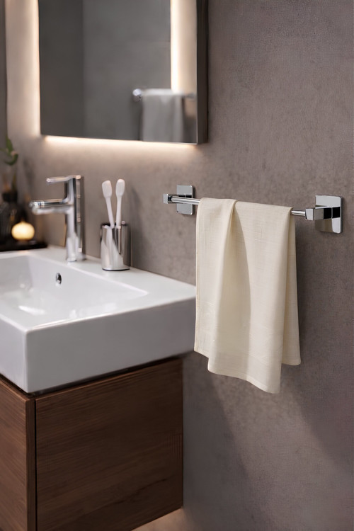 Yapışkanlı Krom Uzun Havluluk Duvar Tipi Delme Gerektirmez Banyo Havlu Askılığı S-101 KTK