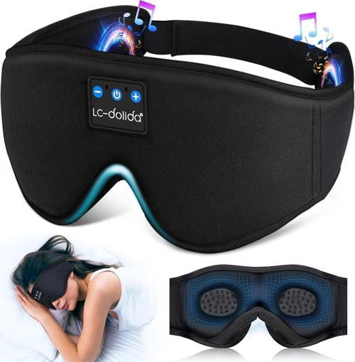 3D Uyku Maskesi - Bluetooth Kablosuz Müzik - Siyah