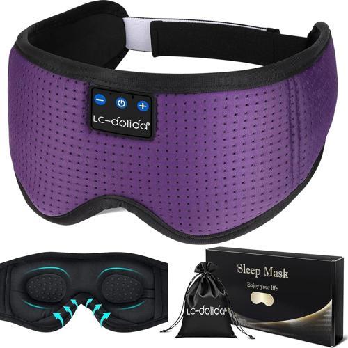 3D Uyku Maskesi - Bluetooth Kablosuz Müzik - Zarif Mor