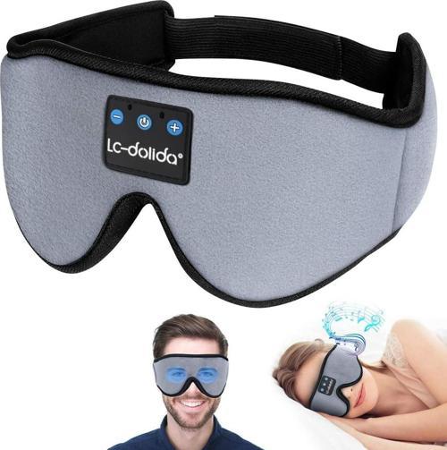 3D Uyku Maskesi - Bluetooth Kablosuz Müzik - Gri