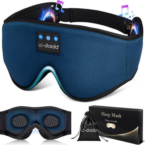 3D Uyku Maskesi - Bluetooth Kablosuz Müzik - Lacivert