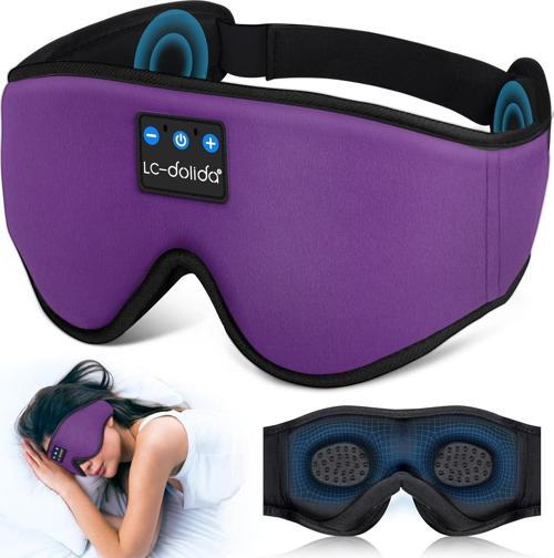 3D Uyku Maskesi - Bluetooth Kablosuz Müzik - Menekşe