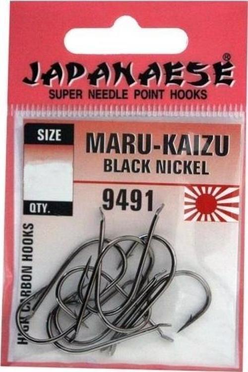 Japanese Maru-Kaizu 9491 Çapari Olta İğnesi Düz Siyah