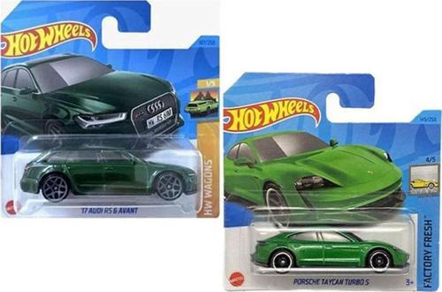 - Porsche Taycan Turbo S Yeşil & '17 Audi RS6 Avant 2 Araç Set (1:64)