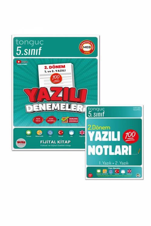 5. Sınıf Yazılı Notları ve Denemeleri 2. Dönem 1 ve 2. Yazılı 2 KİTAP - Tonguç Yayınları