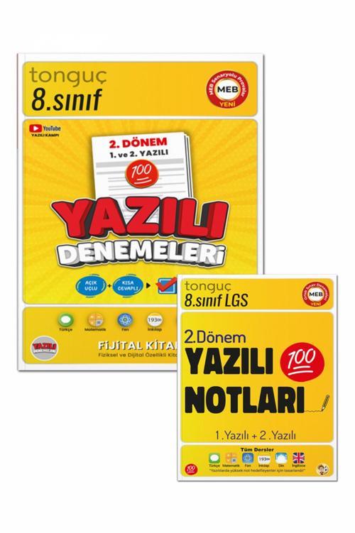 8. Sınıf Yazılı Notları ve Denemeleri 2. Dönem 1 ve 2. Yazılı 2 KİTAP - Tonguç Yayınları