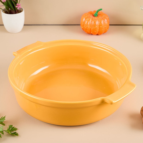 Elissa Kapaklı Karnıyarık Fırın Kabı Sarı 29 cm