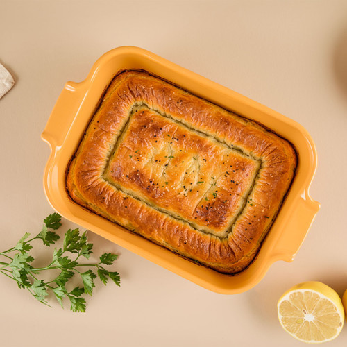 Elissa Dikdörtgen Fırın Kabı Sarı 25 cm