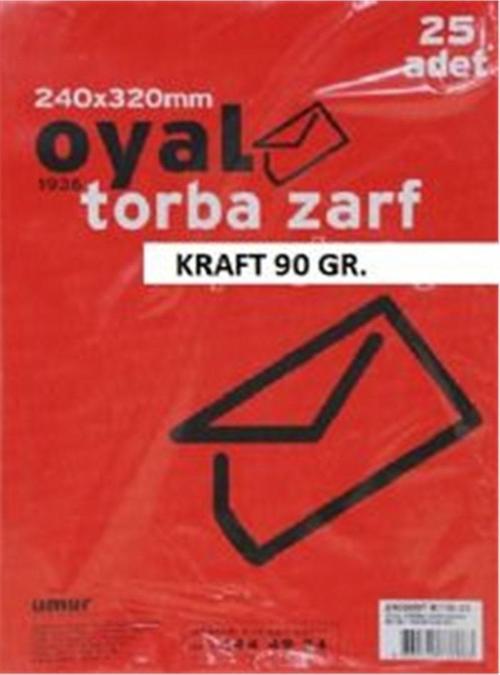 26x35 Cm. Torba Zarf Beyaz 25'li Paket