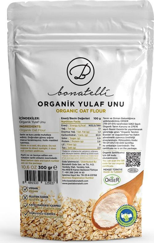 Organik Yulaf Unu 300  gr