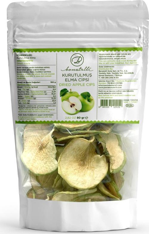 Kurutulmuş Elma Cipsi 80 Gr