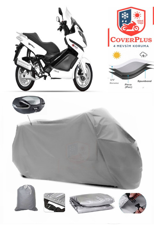 Yuki QM250T Maximum Branda Arka Çanta Uyumlu Motor Brandası Motosiklet Örtüsü
