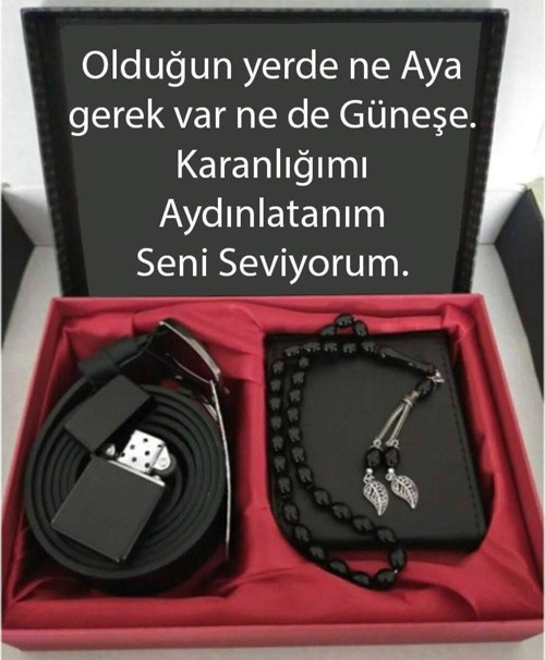 Alsepeteavm Sevgililer Günü Hediye Cüzdan Kemer Tespih Çakmak