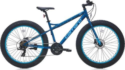26 Jant Fat Bike Bisiklet 21 Vites 43 Kadro Hidrolik Fren Açık Ve Koyu Mavi
