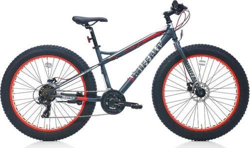 26 Jant Fat Bike Bisiklet Buffalo 21 Vites Mekanik Disk Fren Antrasit Kırmızı Gümüş