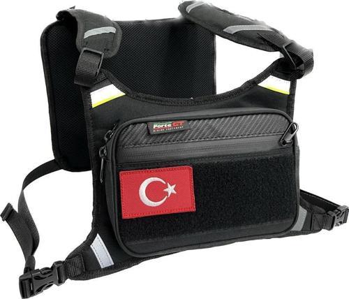 Xbyc 70439 Motosiklet Göğüs Çantası Reflektif Çanta Siyah