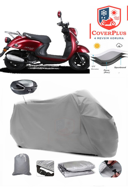 Rks Pollo 50 Branda Arka Çanta Uyumlu Motor Brandası Motosiklet Örtüsü